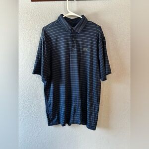 Under Armour Men's Dark Blue Striped Polo